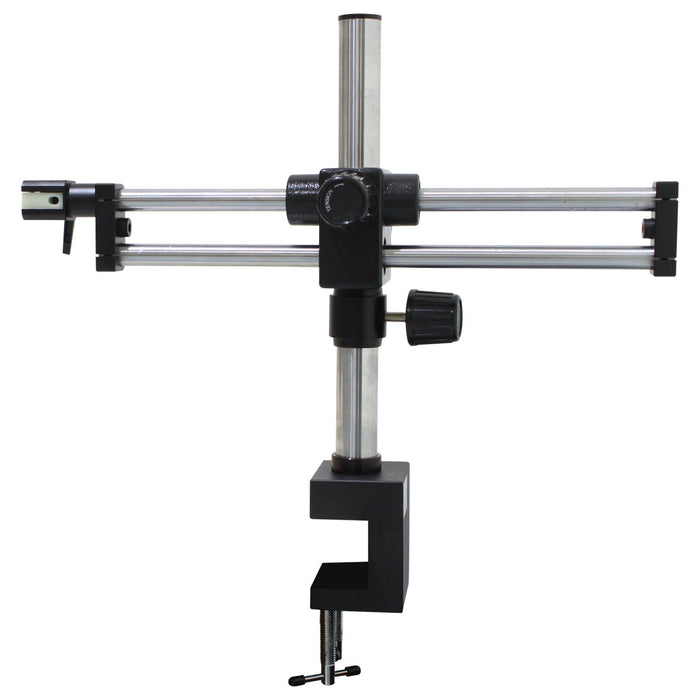 DSZ-44 Stereo Zoom Microscope [10x - 44x] on Dual Arm Boom Stand with Integrated Ring Light