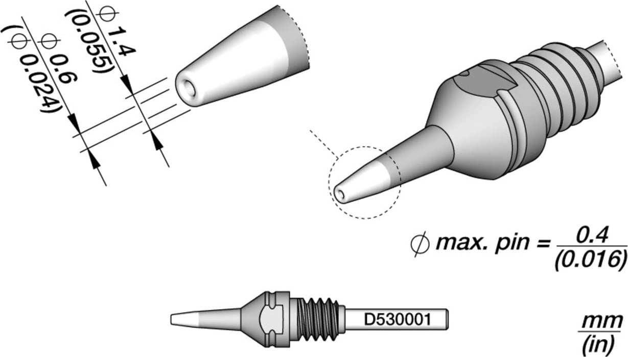 Desoldering Tip Ø 0.6 HT S1 | Pack of 10
