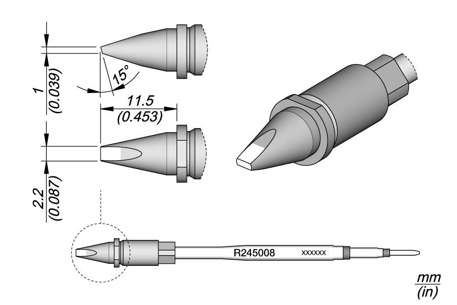 CARTRIDGE CHISEL 2.2 X 1 S1 | Pack of 10