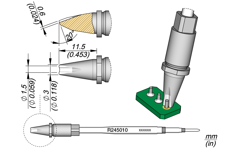 CARTRIDGE PIN-CONNECTOR Ø 1.5 S1| Pack of 10