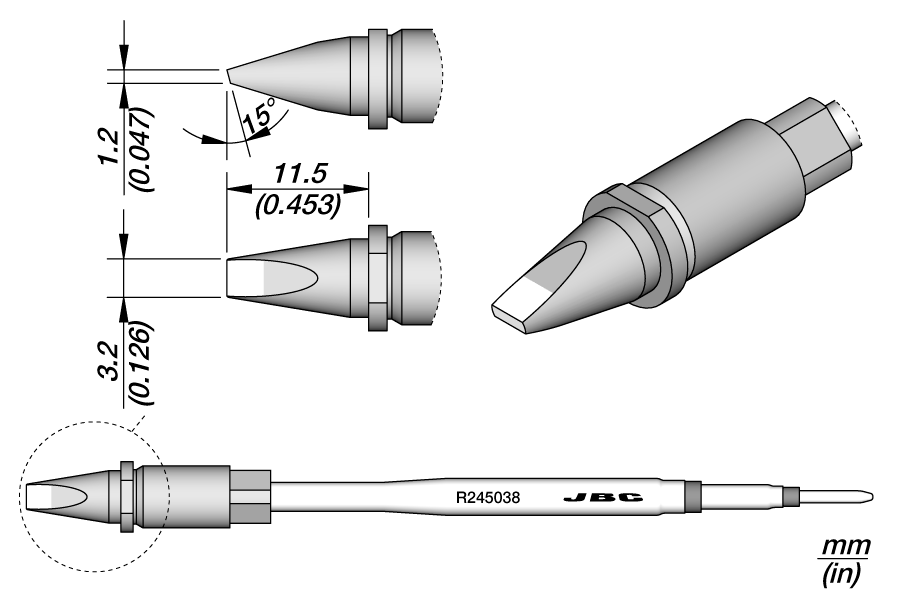 CARTRIDGE CHISEL 3.2X1.2 | Pack of 10