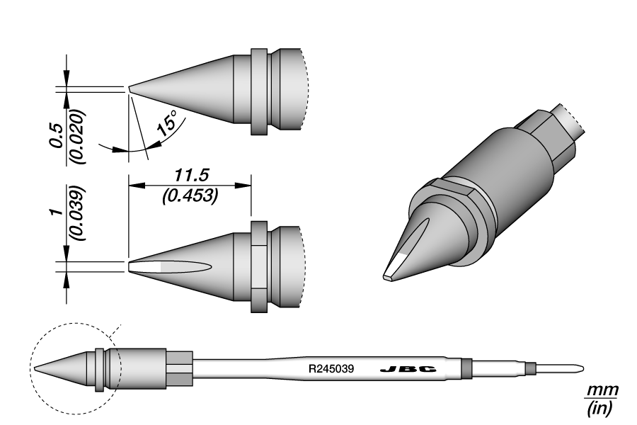 CARTRIDGE CHISEL 1 X 0.5 | Pack of 10