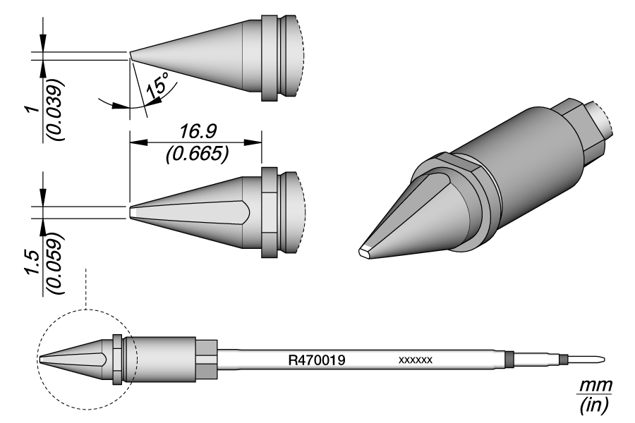 CARTRIDGE CHISEL 1.5 X 1 S1 | Pack of 10