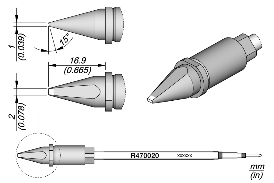 CARTRIDGE CHISEL 2 X 1 S1 | Pack of 10