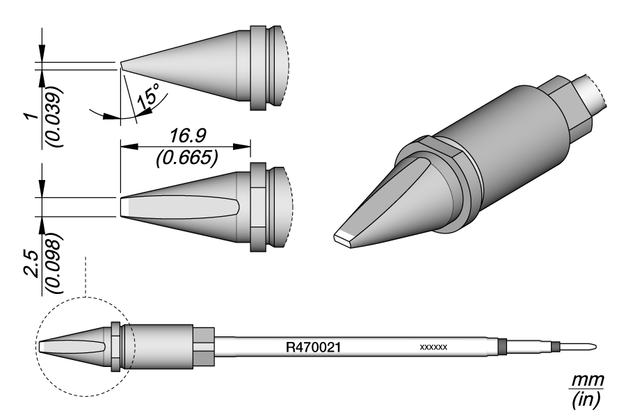 CARTRIDGE CHISEL 2.5 X 1 S1 | Pack of 10