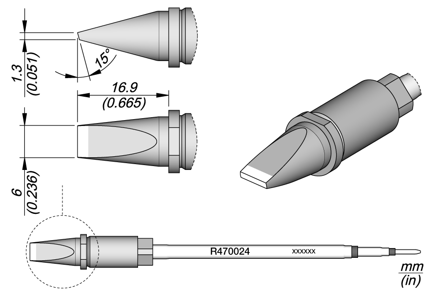 CARTRIDGE CHISEL 6 X 1.3 S1 | Pack of 10