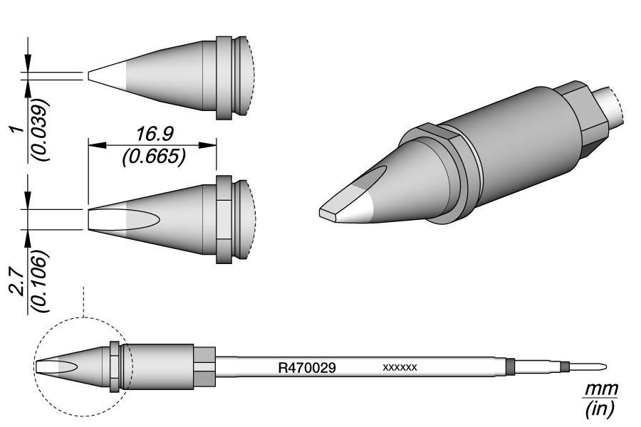 CARTRIDGE CHISEL 2.7 X 1 | Pack of 10