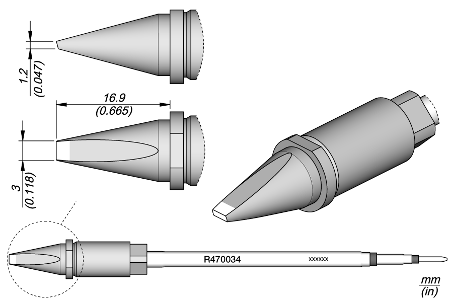 CARTRIDGE CHISEL 3 X 1.2 | Pack of 10