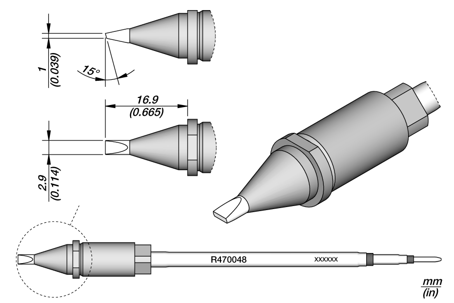 CARTRIDGE CHISEL 2.9 X 1 S1 | Pack of 10
