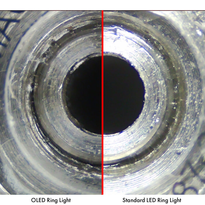 Stereo Zoom Binocular Micrscope SPZ-50 [6.75x-50x] on Double Arm Boom Stand with OLED Ring Light
