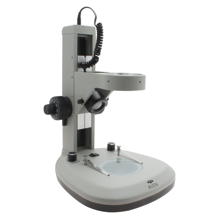 SPZ-50 Stereo Zoom Microscope [6.7x - 50x] on Track Stand with Top and Bottom LEDs