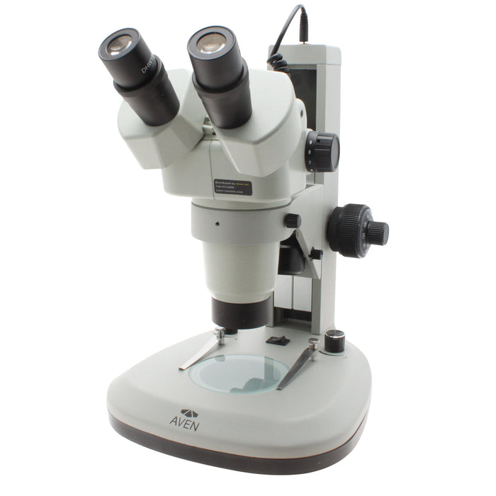 SPZH-135 Stereo Zoom Microscope [21x-135x] on Track Stand with Top and Bottom LEDs