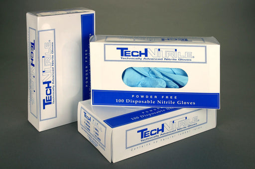 Techniglove TN1004B Blue X-Large 12" Nitrile Gloves Class 100 100/Bag