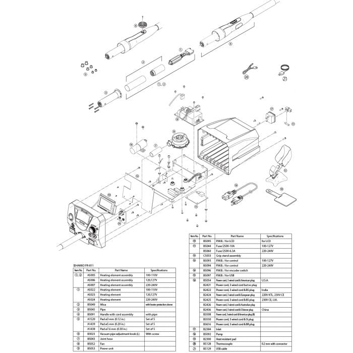 FR811-SET Complete SMD Hot Air Rework System