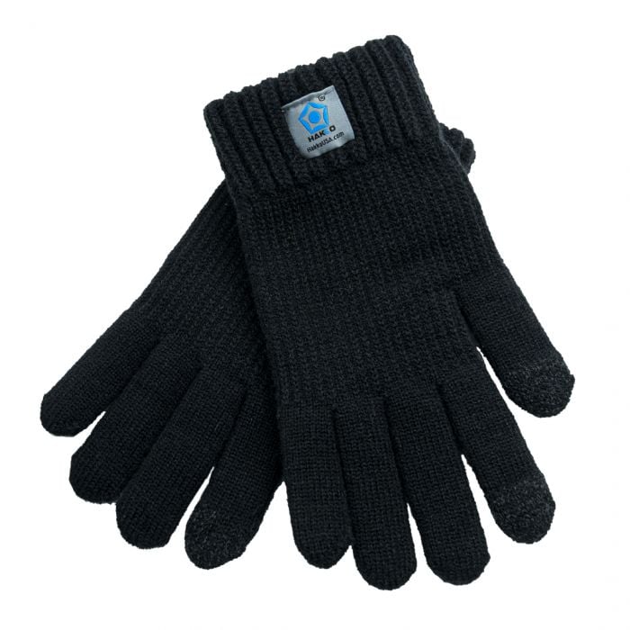 Black Hakko Gloves with 2-Finger Touch pads
