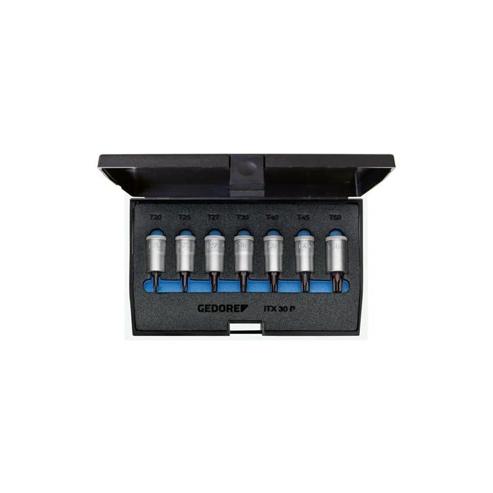 Gedore 1509926 Screwdriver bit socket set 3/8" 7 pcs TORX T20-50