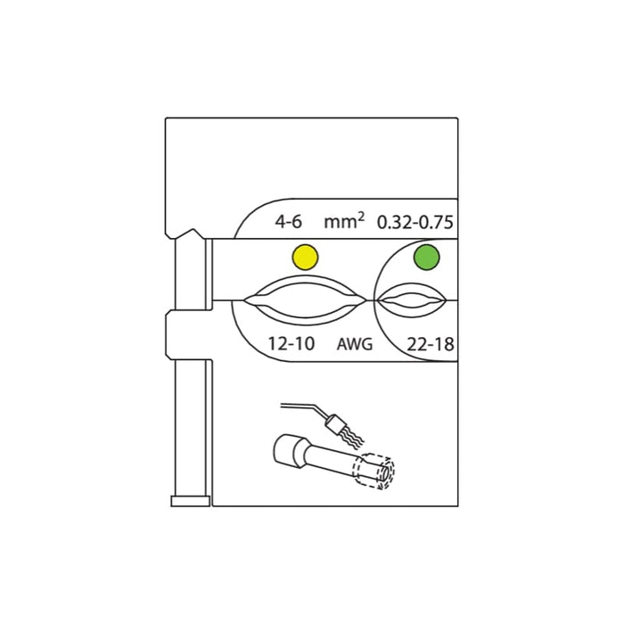 Gedore 1963406 Module insert for Dura Seal contacts 0.32-6