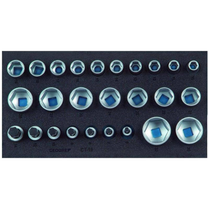 Gedore 2308908 Socket Set 1/2 Inch, Hexagon, In 1/3 Check-Tool Module