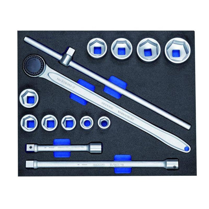 Gedore 2752727 Socket set 3/4 Inch in 3/4 CT tool module, 14 pcs