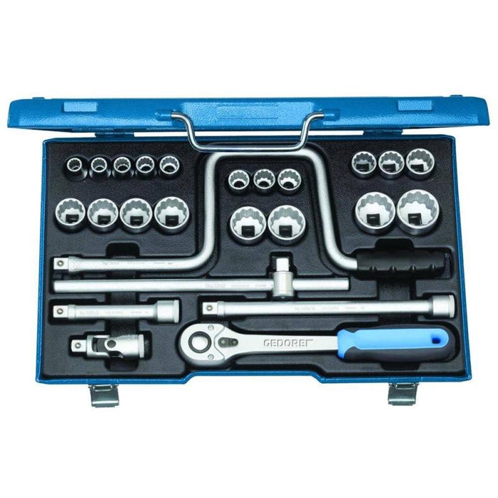 Gedore 6151960 Socket set 1/2 Inch 25 Piece 10-32 mm