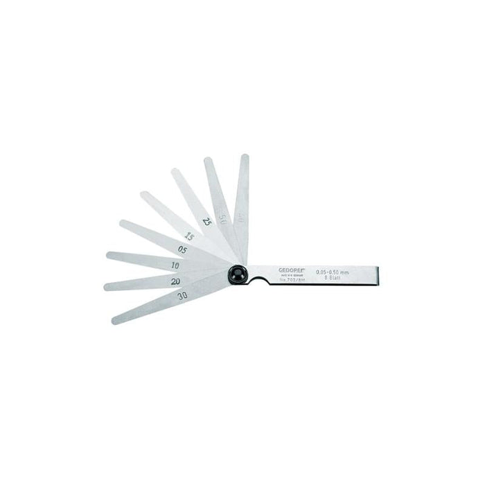 Gedore 6547520 Feeler Gauge Set, Fan Pattern 0.05-0.50 mm
