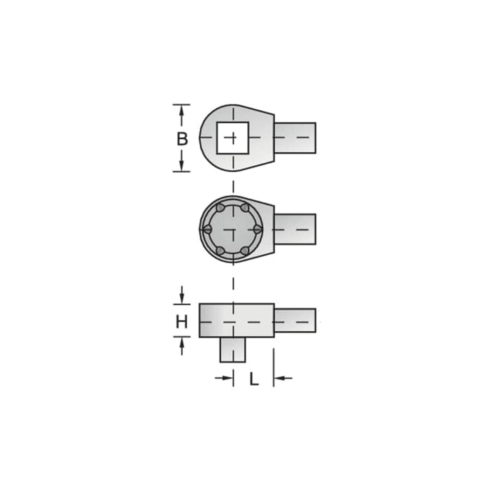 Gedore 7672710 Rectangular Reversible Ratchet Head 1/4" SE 9x12