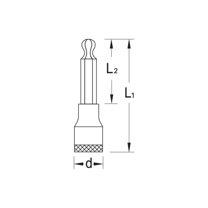 Gedore 1505742 Screwdriver Bit Socket 3/8 Inch, Long 6 mm