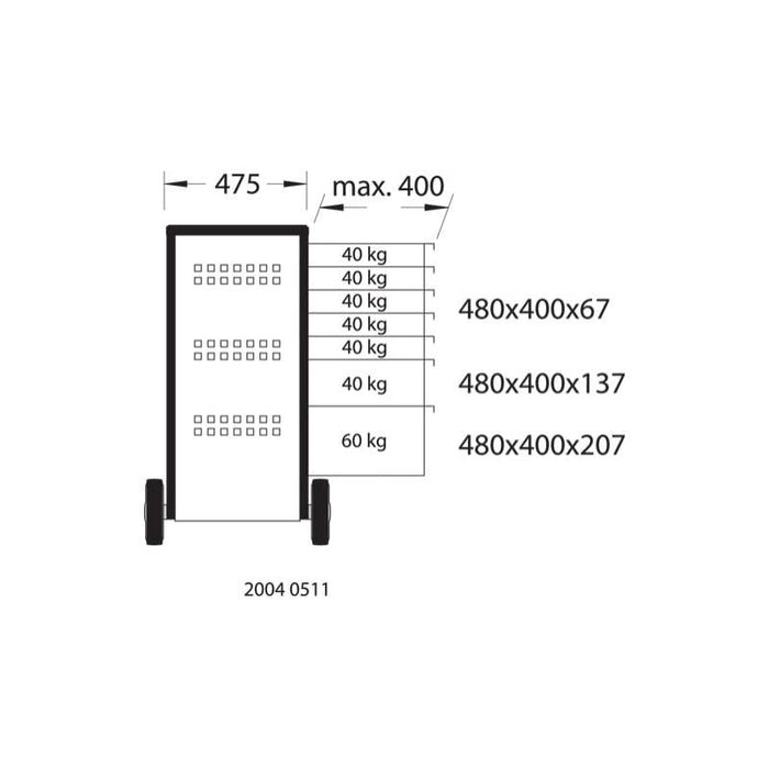 Gedore 2827360 Tool Trolley 7 drawers with safe locking