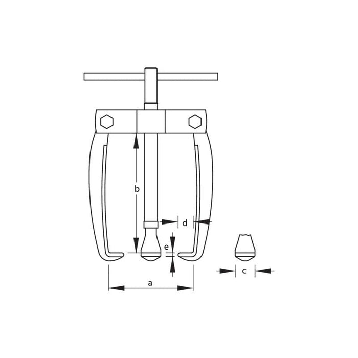 Gedore 1657046 Fan Puller, 3-Arm Pattern 70x70 mm