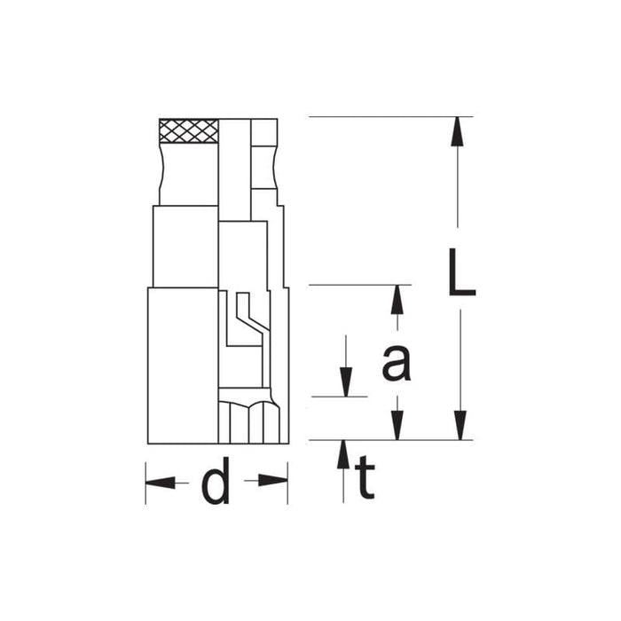 Gedore 1793586 Spark plug socket 3/8" 14 mm