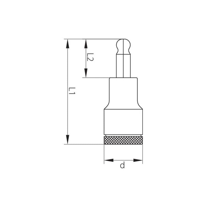 Gedore 2219395 Screwdriver Bit Socket 1/2 Inch Ball-End in-Hex 10 mm