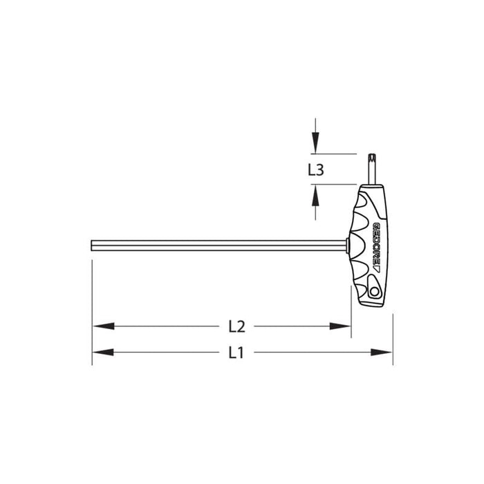 Gedore 2502631 Hexagon Allen Key With 2C-T-Handle 5 mm