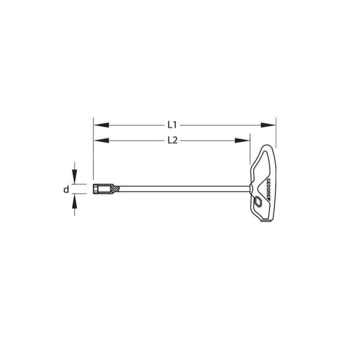 Gedore 2647672 Nut Driver With 2C-T-Handle 9 mm