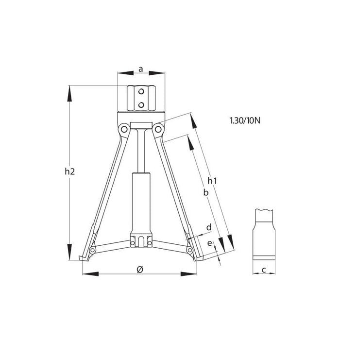 Gedore 2724804 Internal Extractor Reinforced Shoulder 60-160 mm