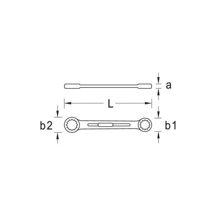 Gedore 6054330 Flat ring spanner 13x17 mm
