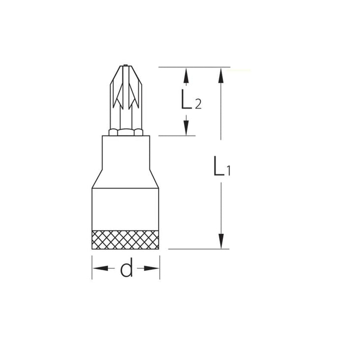Gedore 6656730 Screwdriver Bit Socket 1/2 Inch PH 3