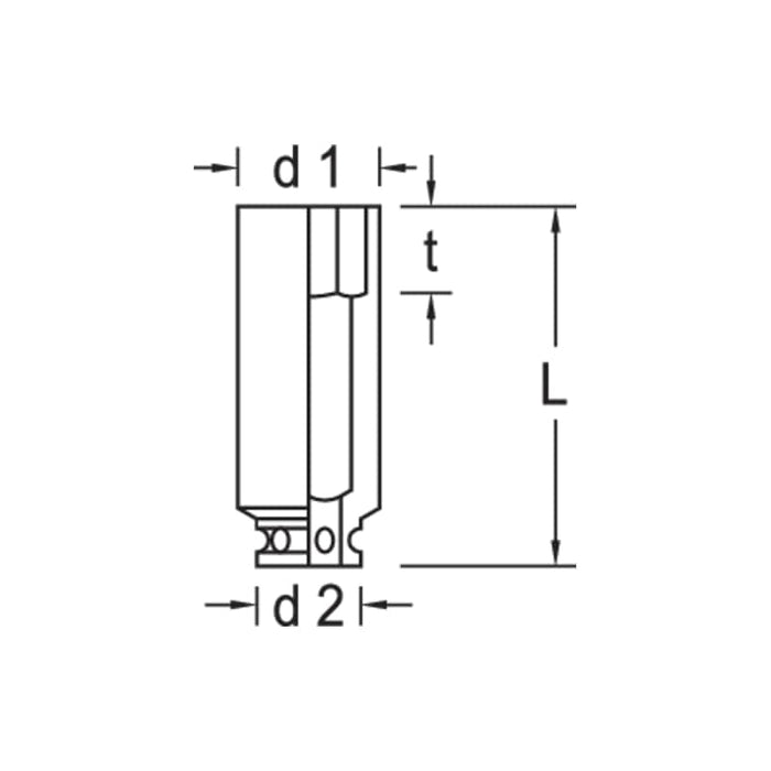 Gedore 6163380 Impact Socket 1/2 Inch , Long 10 mm