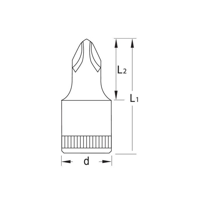 Gedore 6174740 PhillipsScrewdriver Bit Socket 1/4" Drive PH 3