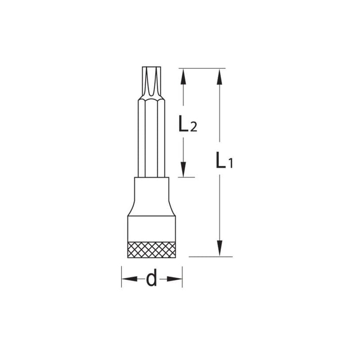 Gedore  6152500 Screwdriver Bit Socket 1/2 Inch , Long TORX T30