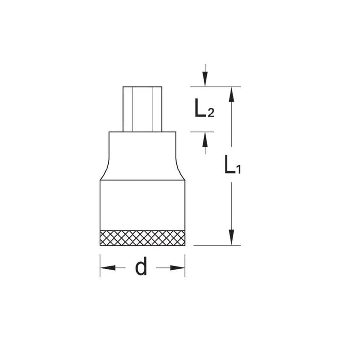 Gedore 1510118 Screwdriver Bit Socket 3/8 Inch, Long 4 mm