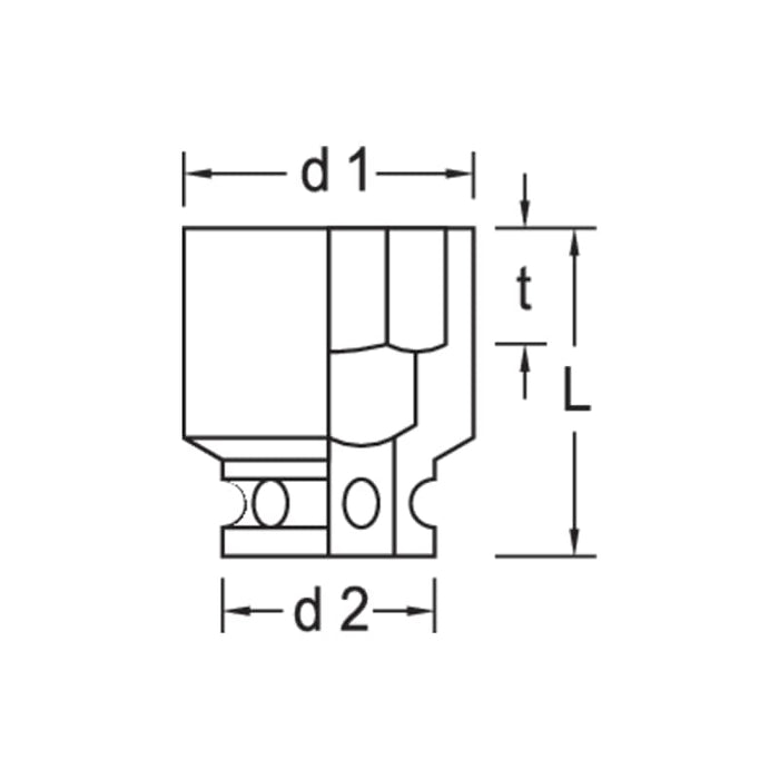 Gedeore 6254420 Impact socket 3/8 Inch 24 mm