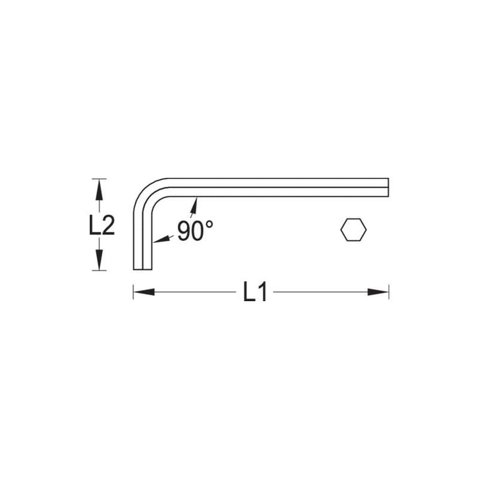 Gedore 1543318 Hexagon Allen key, extra long 1/8 Inch