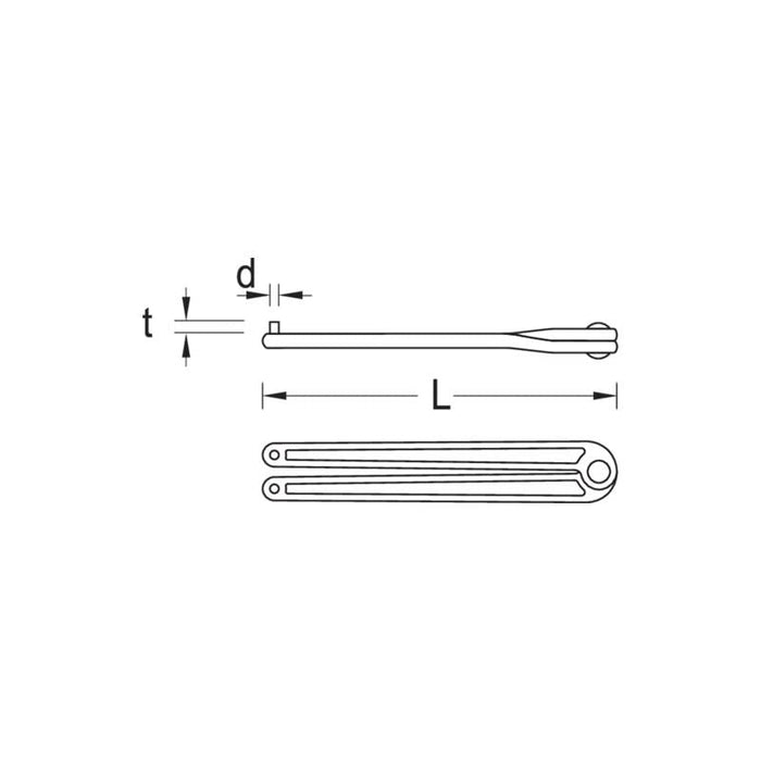 Gedore 6354480 Caliper face spanner, adjustable, 3 mm