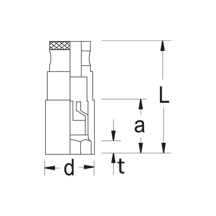 Gedore 6361690 Spark Plug Socket With Retention Spring 20.8 mm 1/2 Inch