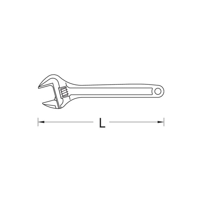 Gedore 6381290 Adjustable Spanner, Open End 12 Inch