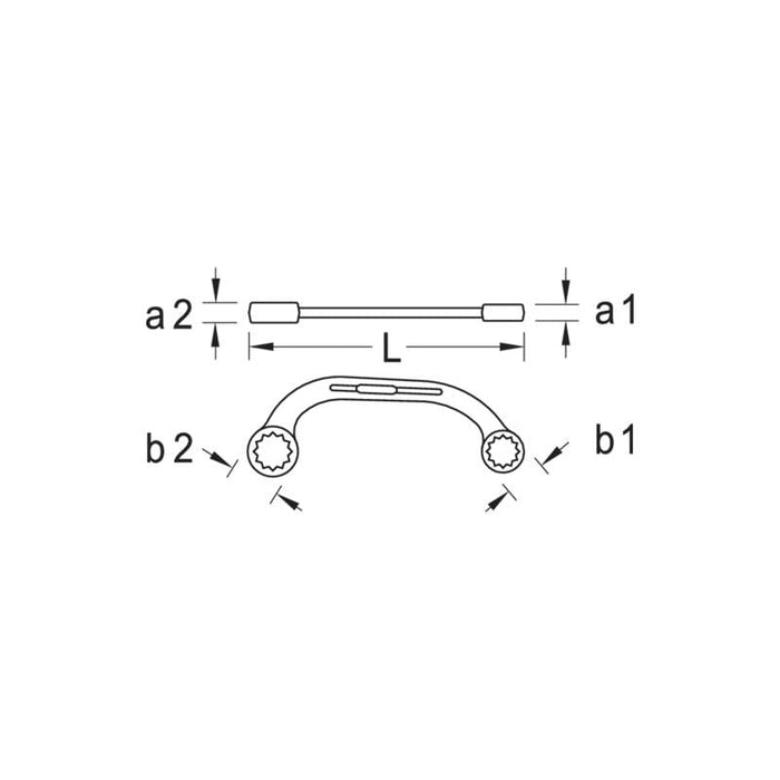 Gedore 6470200 Half-Moon Ring Spanner 14x16 mm