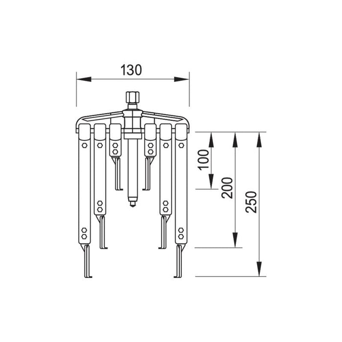 Gedore 8117260 Puller set with 9 legs 130x100/200/250 mm