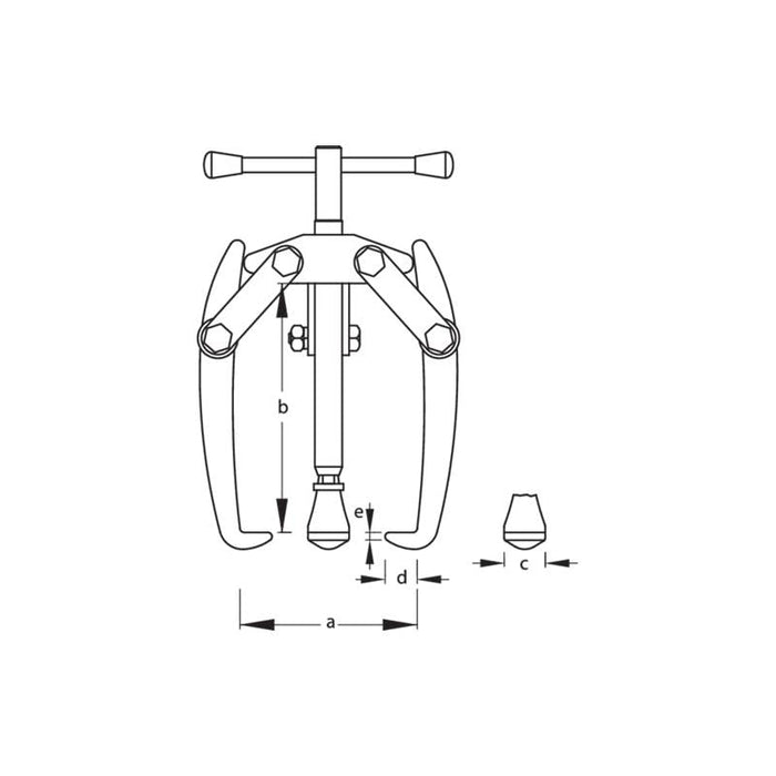 Gedore 1628410 Battery-Terminal Puller, 3-Arm Pattern 70x80 mm