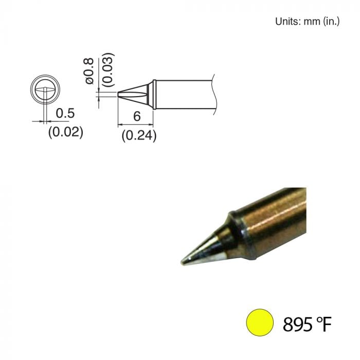 T31-00WD08 Chisel Tip, 895°F / 480°C