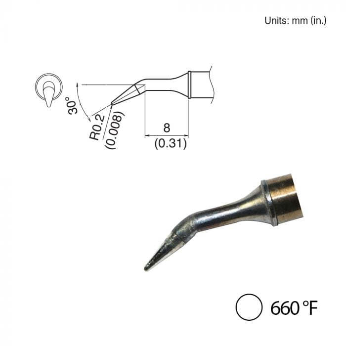 T31-03JL02 Angled Tip, 660°F / 350°C